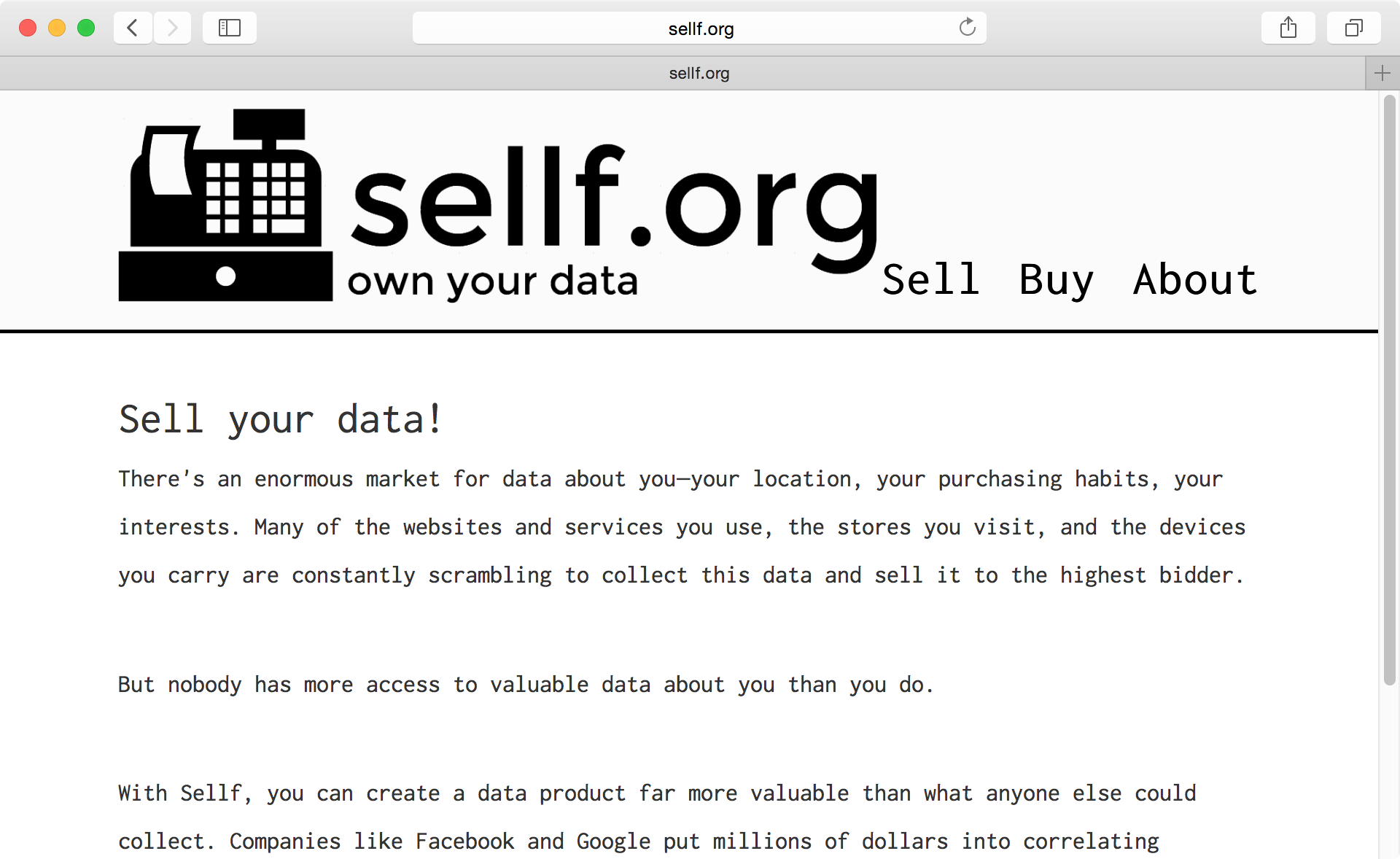 sellf.org website